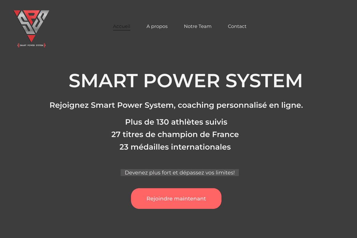 Capture d'écran du site Smart Power System